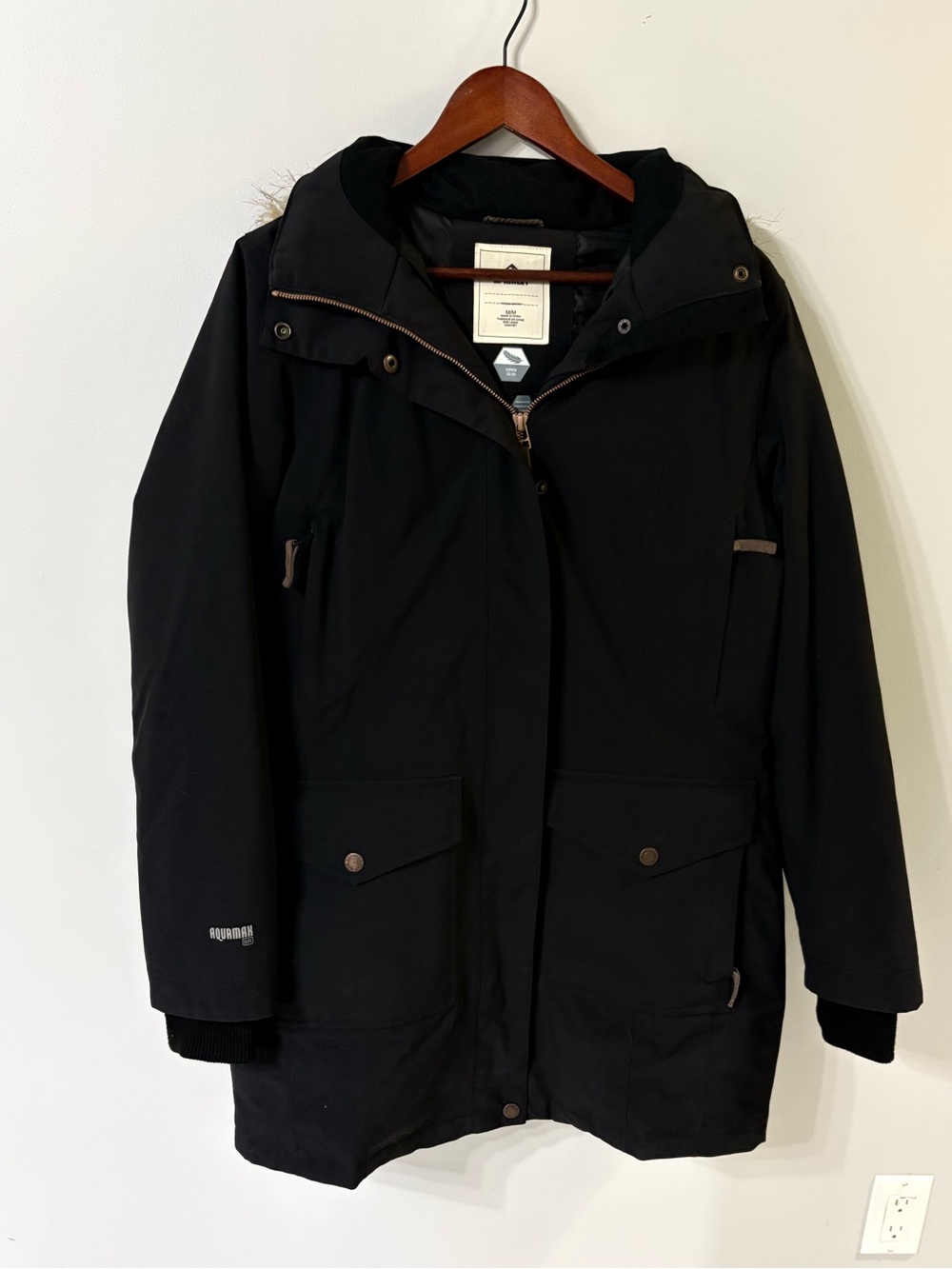 Black Women's Hooded Parka Jacket -McKinley